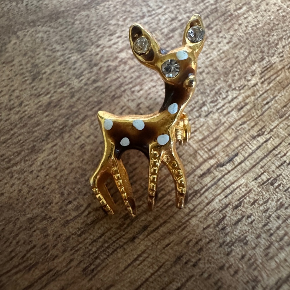 Gold Deer Brooch for Kids